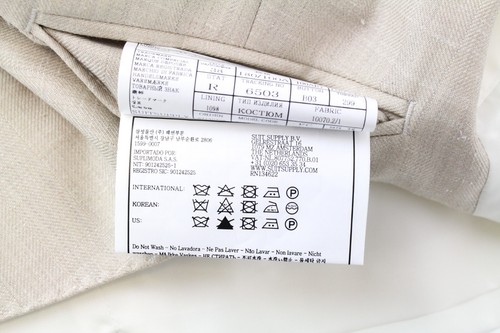 Suitsupply La Spalla Hombre Traje UK40R Beige 3 PC Seda Lana Lino Espiguilla - Imagen 21 de 22