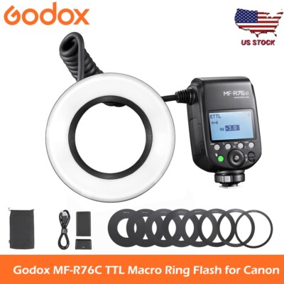 Godox MF-R76C TTL Macro Ring Flash 76Ws HSS 2.4G Wireless Flash for Canon Camera