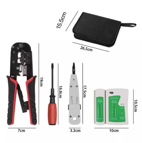 Netzwerk Reparatur Werkzeug Satz Crimpzange Stecker RJ11 RJ45 UTP Netzwerktester - Afbeelding 5 van 16