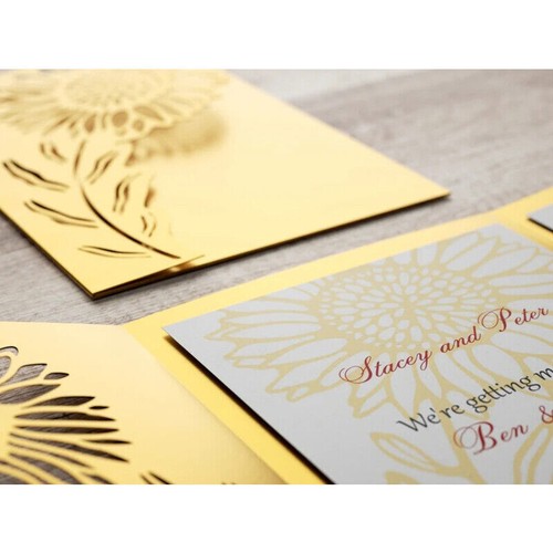 Tarjeta de felicitación de girasol troqueles de corte de metal álbum de recortes estampado artesanía plantilla - Imagen 4 de 8
