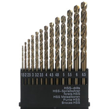 Metric Cobalt Drill Bits Set 1.5-6.5Mm 13PCS, M35 High Speed Steel, High