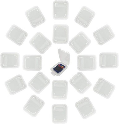 Plastic Memory Card Storage Case Compatible with SD MMC/SDHC PRO Duo White (20