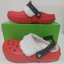Crocs Classic Lined Santa Clogs Men’s 7 Women’s 9 Slip-On Slingback Clogs Shoe