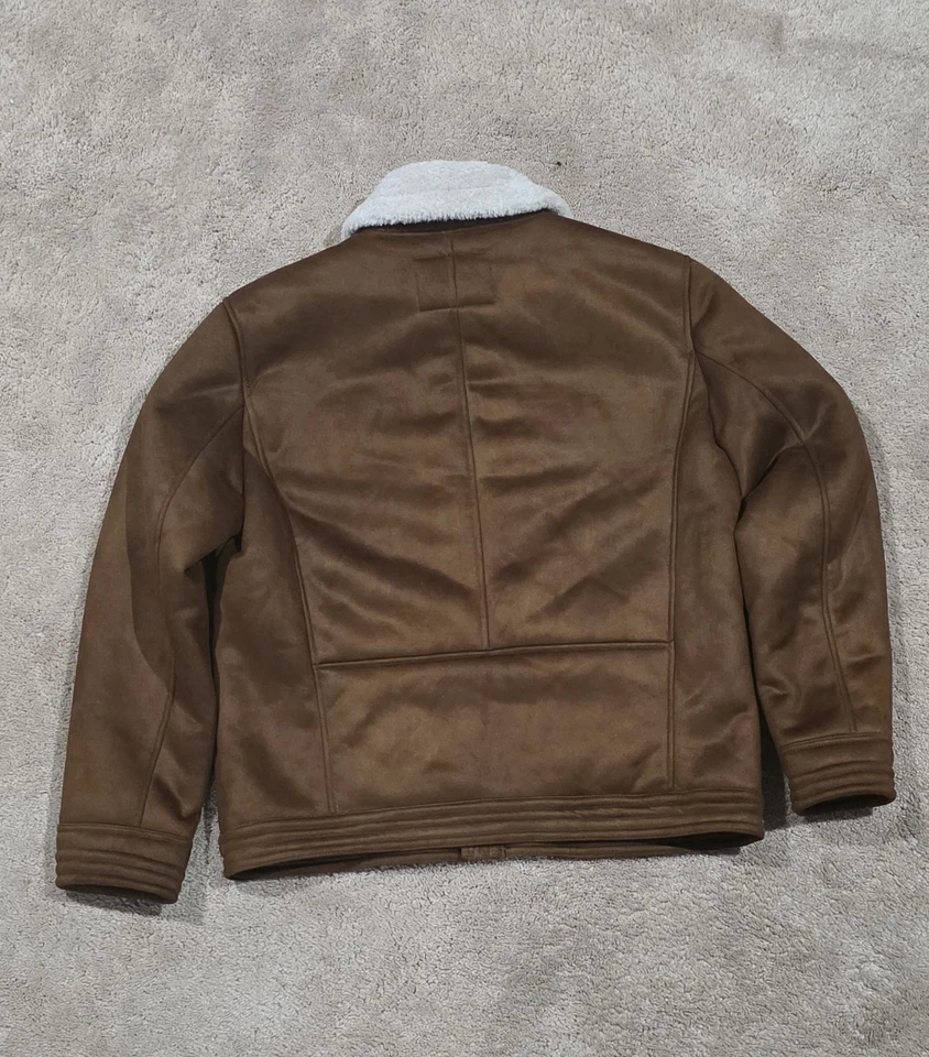 Club Room Mens Faux Suede Zipper Jacket, Creat Brown Size L A0001 - Image 2 of 4