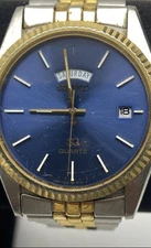 Men's Seiko Presidential Super Quartz 35mm Case Blue Dial Stainless Steel Watch