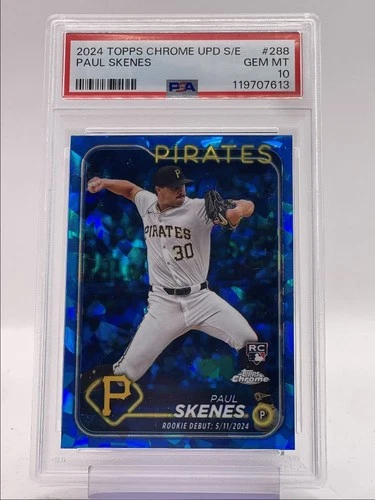 PAUL SKENES 2024 TOPPS CHROME UPDATE SAPPHIRE ROOKIE DEBUT RC PSA 10 Q4632