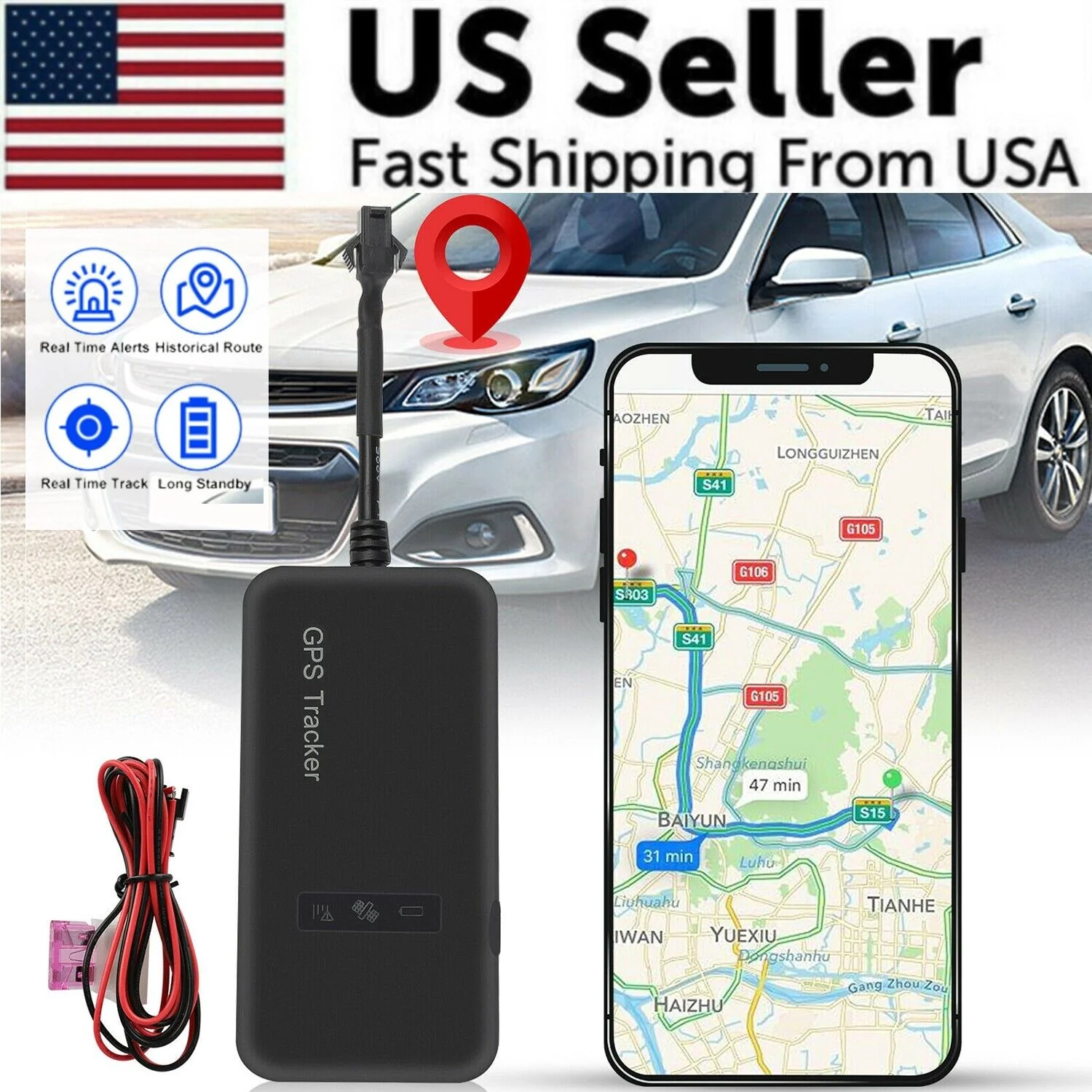 Real Time GPS Tracker for Car Motorcycle Anti Theft Device