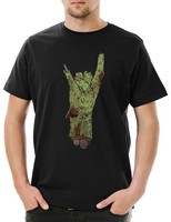 Zombie Metal Fist Logo Herren T-Shirt Rotten Hard Rock Faust Hand Symbol House