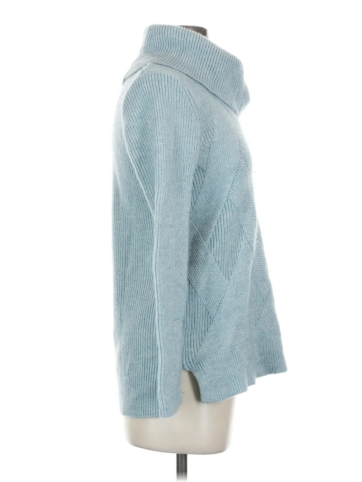 Calvin Klein Women Blue Turtleneck Sweater S thumbnail 3