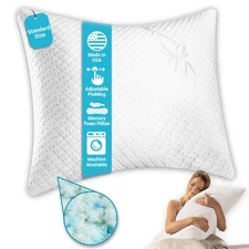 Pillows for Sleeping - GreenGuard Gold Certified Adjustable Standard Memory F...