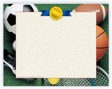 Athletic Award Border Paper, Customizable Sports-Themed Certificate Paper for In