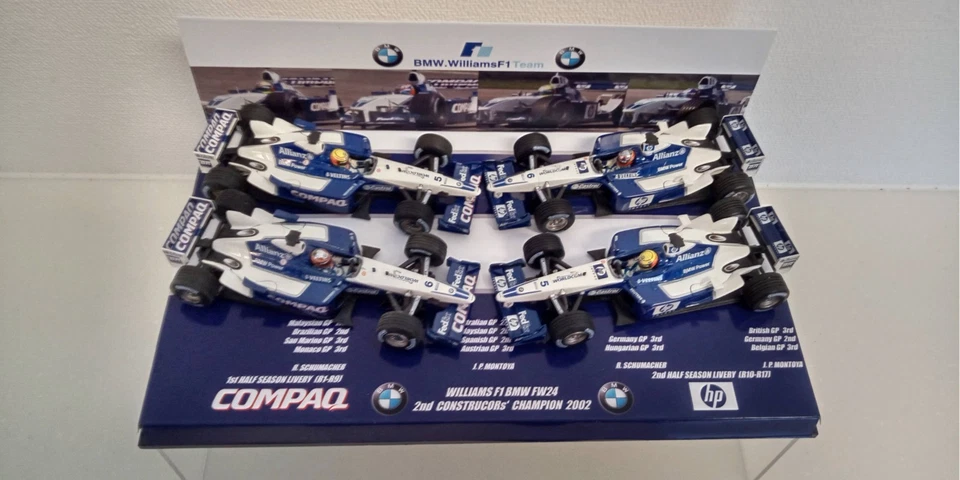 SPECIALE SET 4 AUTO 1:43 MINICHAMPS WILLIAMS BMW FW24 2002 SCHUMACHER MONTOYA - Immagine 3 di 4