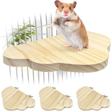 Wooden Hamster Cage Set 4Pcs Bird Wood Platform Accessories Perch Stand Board Ha