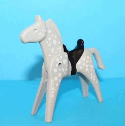 Playmobil Vintage Gray & White Spotted Horse Figure for Soldiers, Victorian