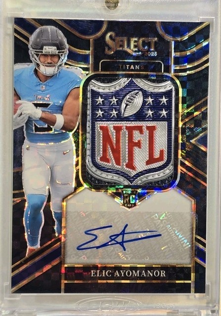 2025 Panini Select Elic Ayomanor 1/1 Black Jumbo Rookie Signature Swatches