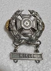 Vintage WW2 Sterling Silver Military Army Marksmanship Pin W/Rifle Badge