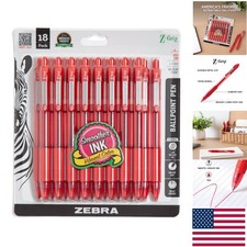 Comfortable Retractable Ballpoint Pens 1.0mm Red Ink - 18-Pack for Professionals