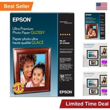 Epson Ultra Premium Photo Paper GLOSSY 8.5X11 Inches, 50 Sheets  S042175 ,Whit