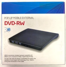 External DVD-RW Drive Type C USB 3.0 Portable Plug & Play POP-UP Mobile