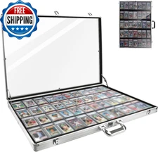 34 in X 22 in Silver Card Show Display Case Large Aluminum Trading Card...