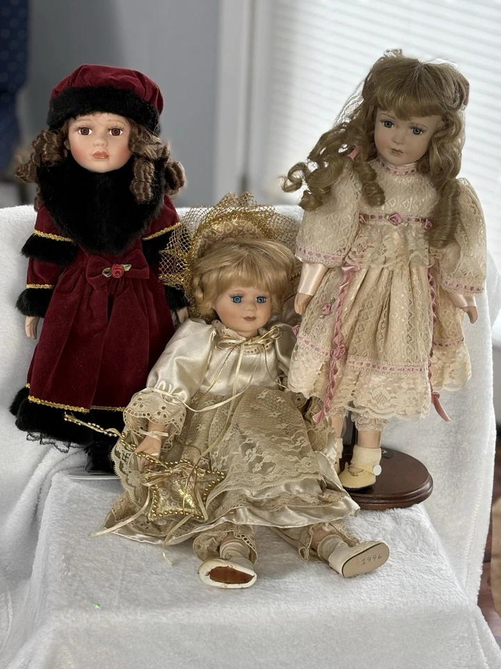 "MUÑECAS VINTAGE DE PORCELANA DE 17"" EDICIÓN LIMITADA LEER LA DESCRIPCIÓN PARA MÁS DETALLES"  Foto 3 de 4