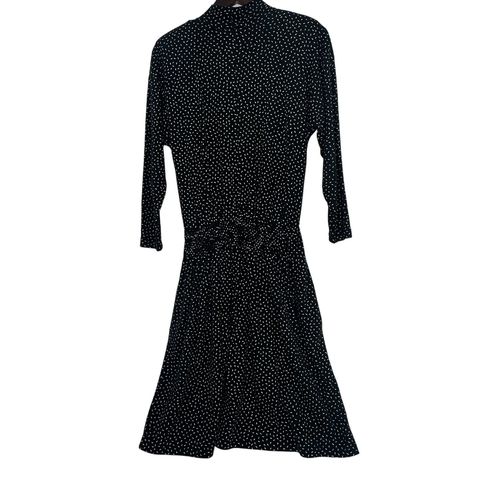 Vestido Camiseta Vintage Años 90 Forenza Blusa Cuello Simulado Mediano Negro Blanco Informal Foto 2 de 4