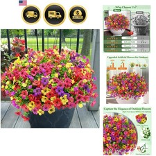 Artificial Flowers for Outdoors 36 Bundles Realistic Fake Plants Patio Decor