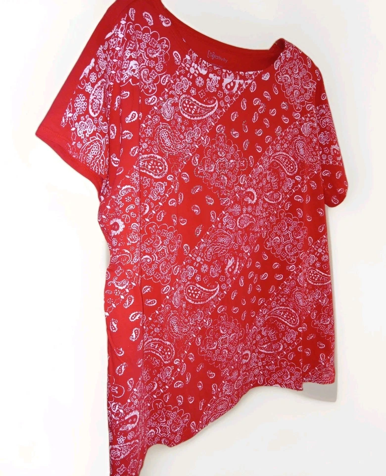 NEW Relativity Women's Plus Sz 2X Sequined Top Blouse Short Sleeves Embellished - Image 2 of 4