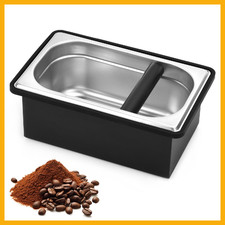 Espresso Knock Box, Stainless Steel Coffee Knock Box Large Capacity Coffee Pucks