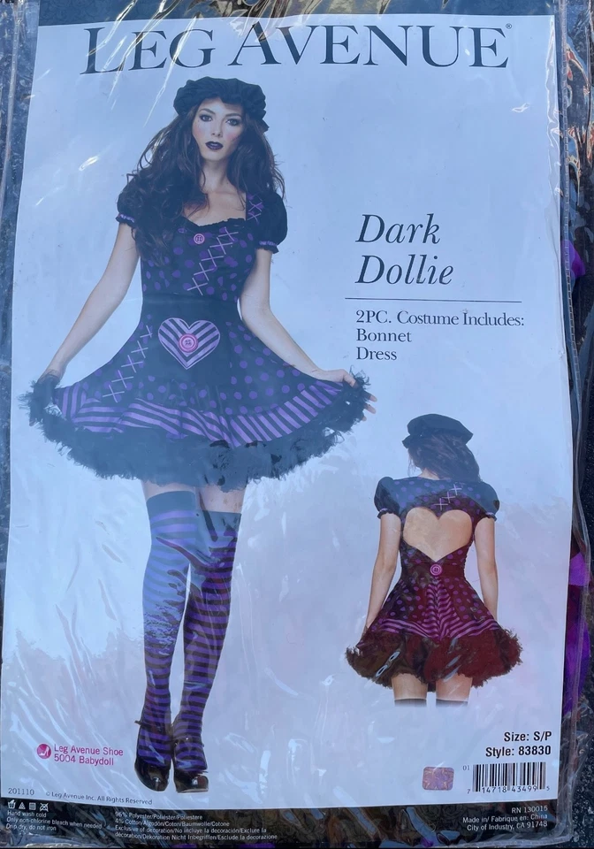 Muñeca de trapo para mujer CON capó, talla S/P, TOTALMENTE NUEVA, Leg Avenue Foto 3 de 4