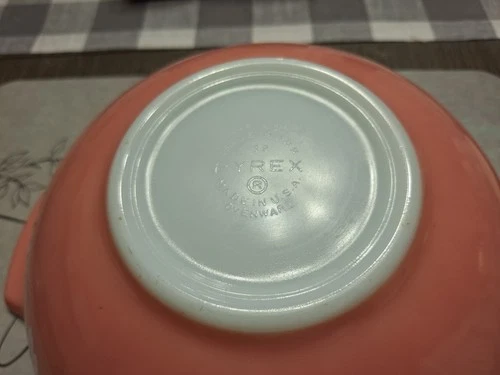 Vintage PYREX Pink White Gooseberry Cinderella Mixing Bowl 444