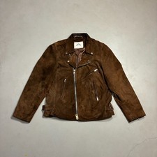 Ovadia & Sons Calfskin Suede Moto Jacket Large Brown Made in USA
