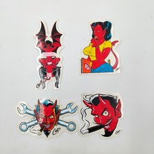 Coop Art 4 Mini Devil Stickers Decals Hot Rod Vtg 90s Kustom Kulture Poster Pop Coop Art 4 Mini Devil Stickers Decals Hot Rod Vtg 90s Kustom Kulture Poster Pop