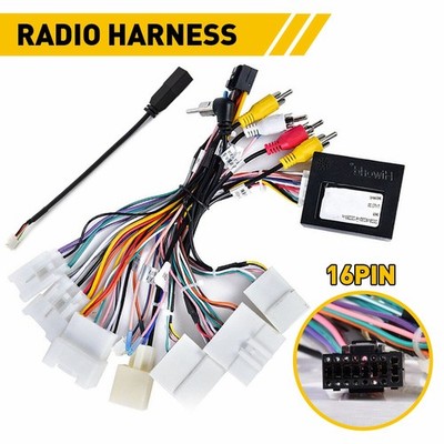 Car Stereo Power Radio Harness Wire w/ Adapter Canbus Box For Toyota 16-Pin