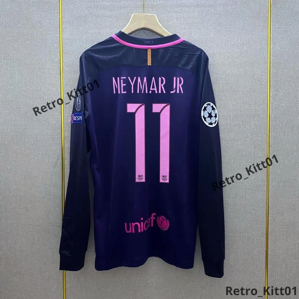【長袖】FC Barcelona 10/11 オーセンティック アウェイ 25+ FC Barcelona Men Purple International Club Soccer Fan Apparel