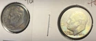 2 TONED, SILVER ROOSEVELT DIMES, 1963-P[ & 1964-D, AU DETAILS, NICE TONE ON EACH