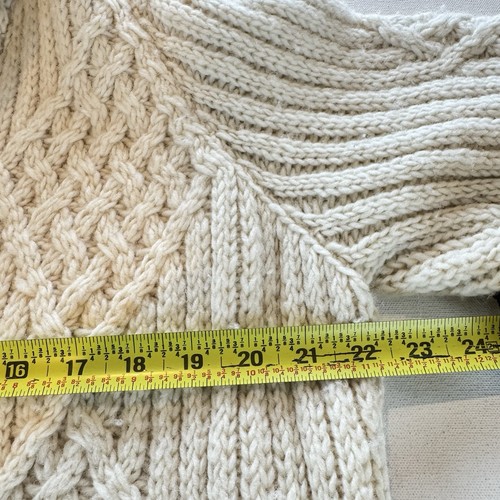 Angela Campos de Morris handgestrickte mexikanische Strickjacke Pullover OVERSIZED Small creme - Bild 11 von 13