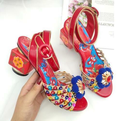 Women's Fashion Rhinestone Sequin High Heel Ankle Strap Sandal Party Shoes - Bild 8 von 12
