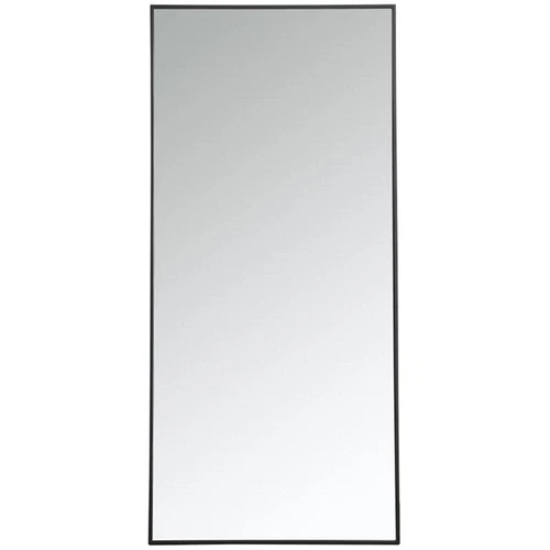 Elegant Decor Eternity 60" x 30" Contemporary Metal Frame Mirror in Black - Picture 1 of 12