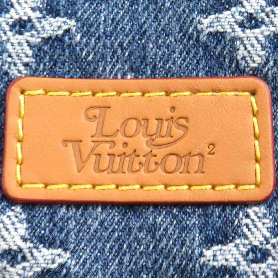 Auth LOUIS VUITTON x NIGO Monogram Denim Muffler Scarf Blue