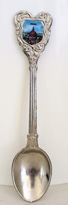 Vintage Roma Collector Collectible Enamel Silver Spoon 5” With Plastic Case