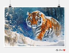 Siberian Tiger in Winter - Chart Counted Cross Stitch Patterns Needlework DMC
