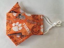 Homemade Clemson Tigers University 100 Cotton Fabric Face Mask FREE SHIPPING