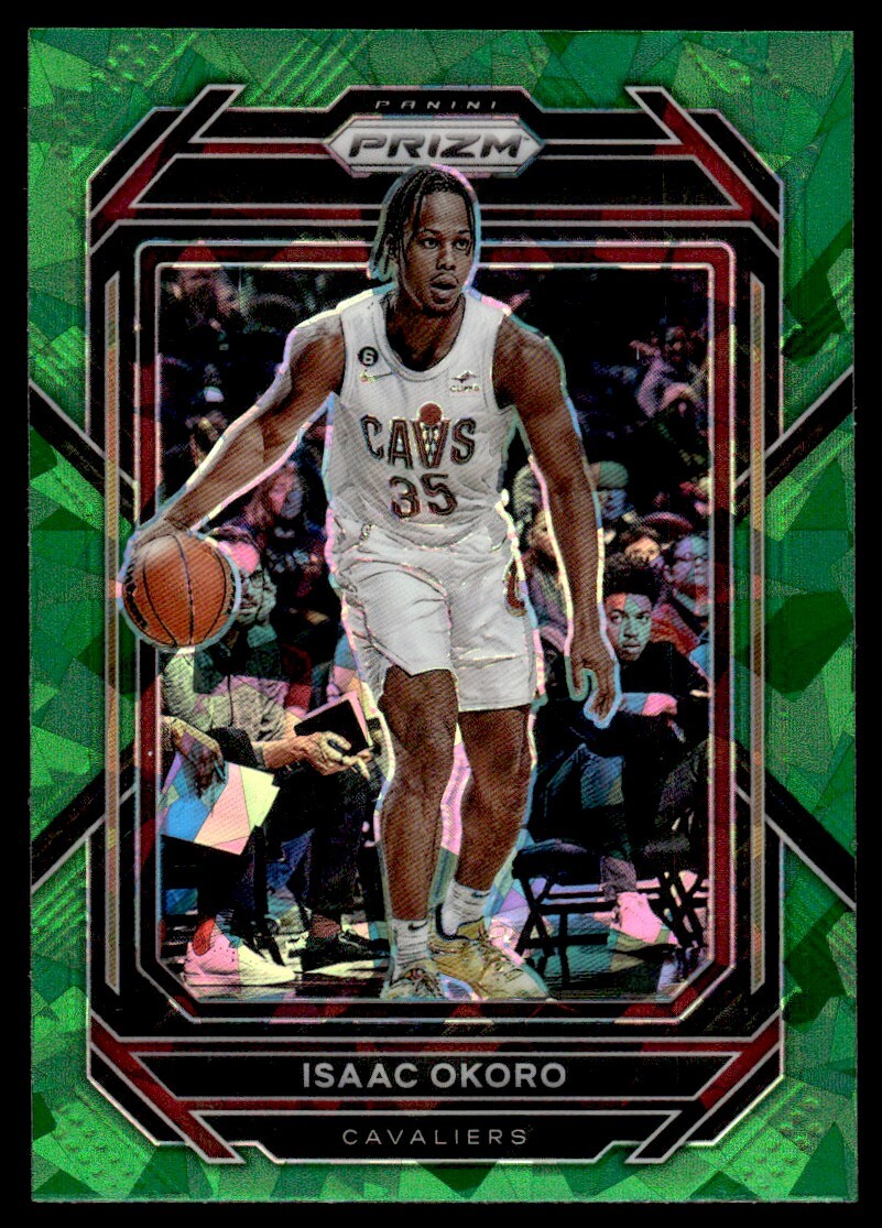 2022-23 Panini Prizm Green Cracked Ice (Fanatics) Isaac Okoro Cleveland