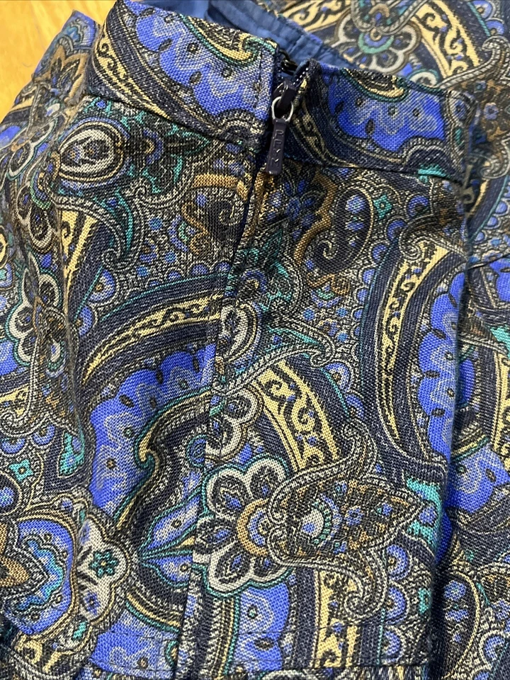 Maxi Falda Hammer Azul Y Dorado Hammer Plisada Talla 28/33 Alemania Trevira Foto 4 de 4