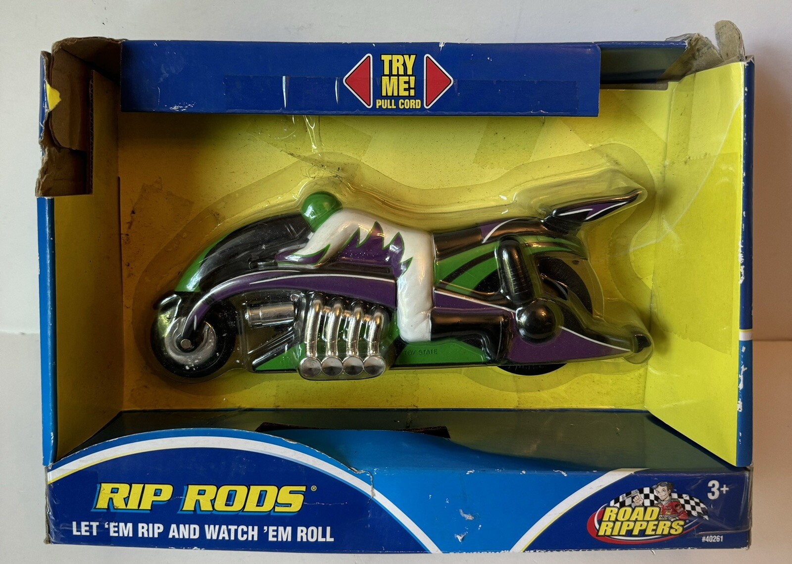 Toy State Road Rippers Rip Rods Motorcycle #40261 Missing Cord 2008