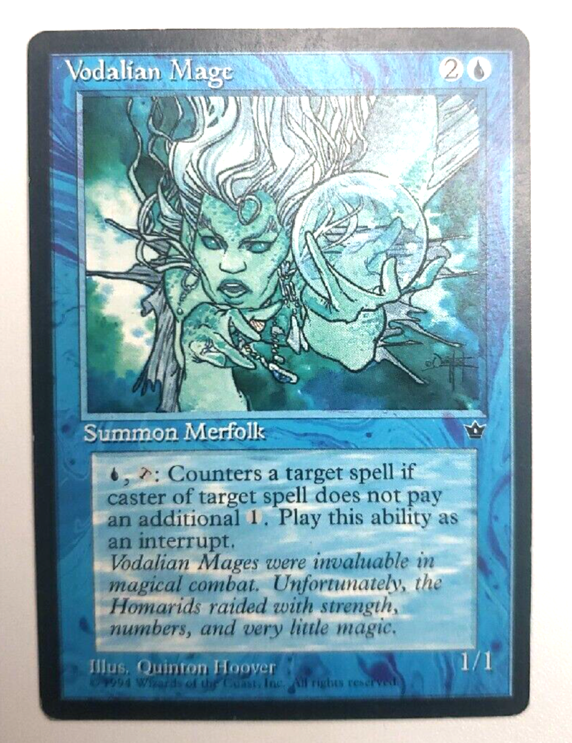 Vodalian Mage Version A MTG Vintage 1994 Blue Creature Card Magic the Gathering