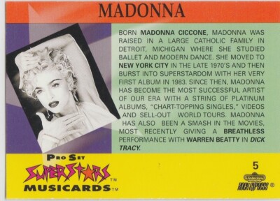 マドンナ「Secret 」のレア・プロモ MADONNA RARE Pro Set Superstar MUSIC CARD Collectable Promo POP