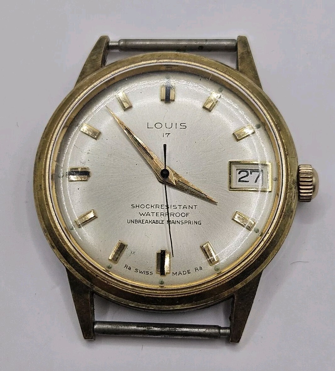 Vintage 40's Louis 17 Jewel Men's Swiss Watch Wristwatch