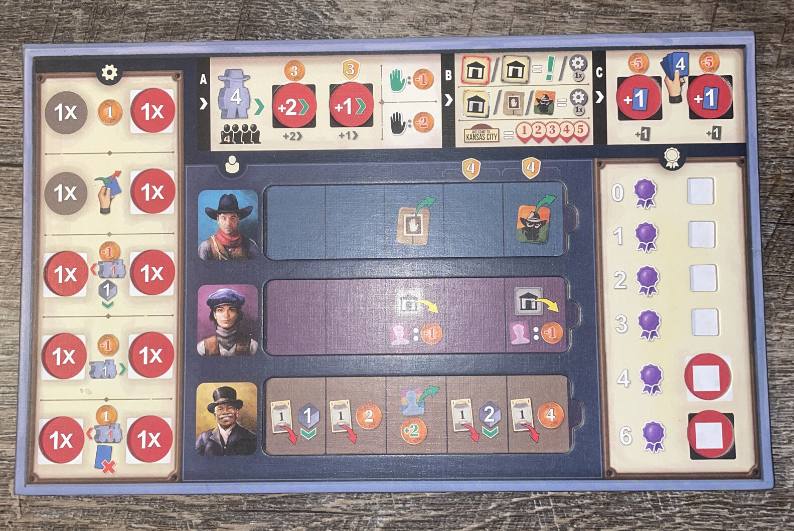 Great Western Trail (2nd Edition) Game Plan B Replacement Parts Player Board